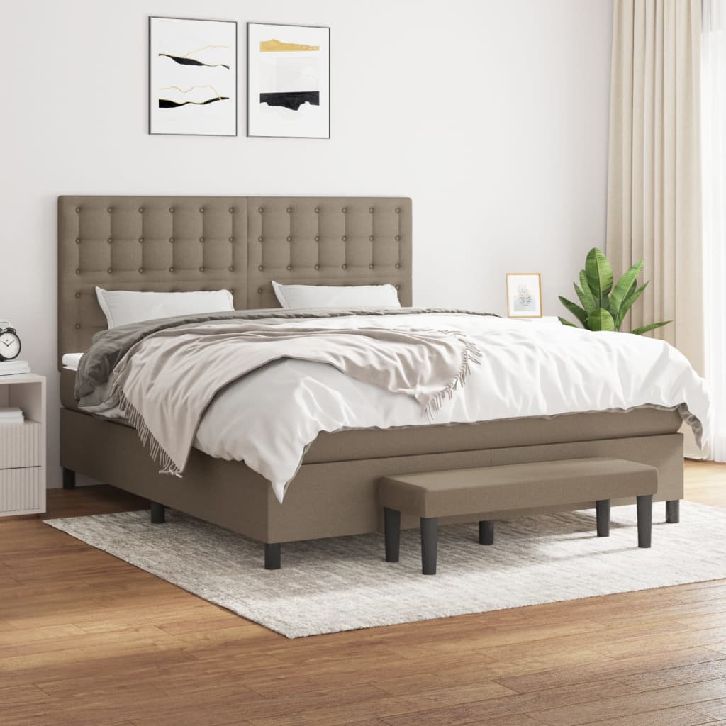 vidaXL Posteľný rám boxspring s matracom sivohned 160x200 cm látka