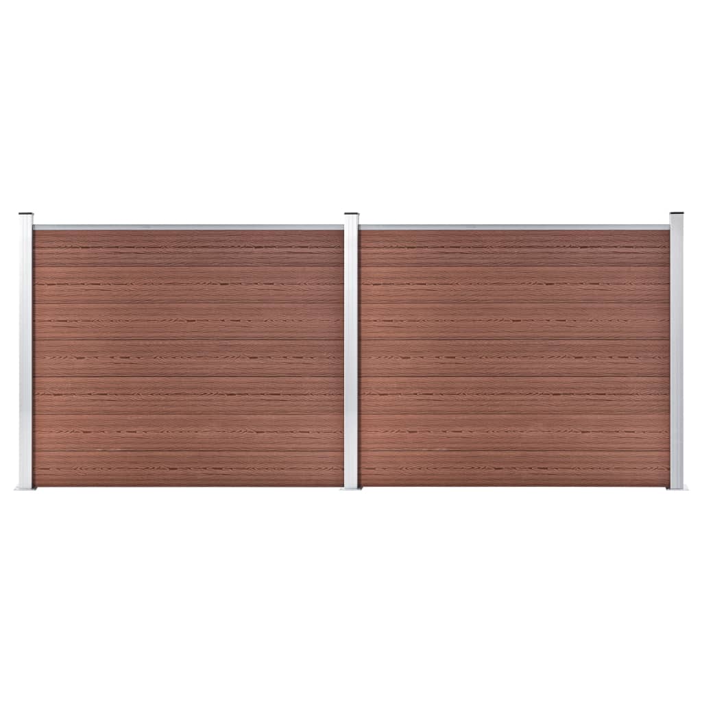 vidaXL Sada plotových panelov WPC 353x146 cm hnedá