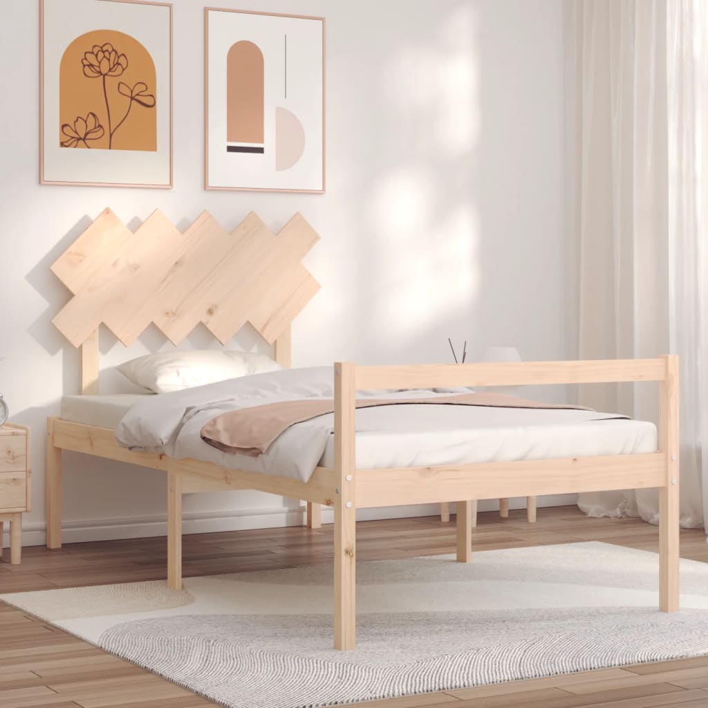 vidaXL Posteľ pre seniorov s čelom, 100x200 cm, drevený masív