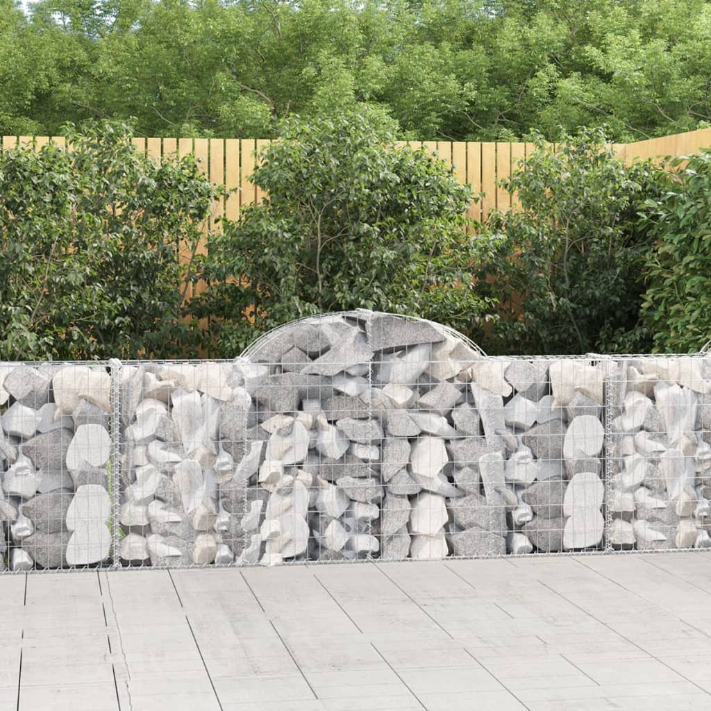 vidaXL Oblúkový gabionový kôš 200x30x80/100 cm pozinkované železo