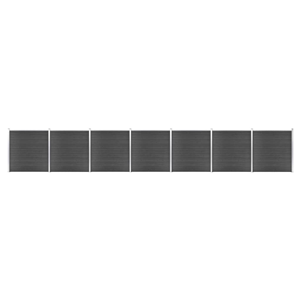 vidaXL Sada plotových panelov WPC 1218x186 cm čierna