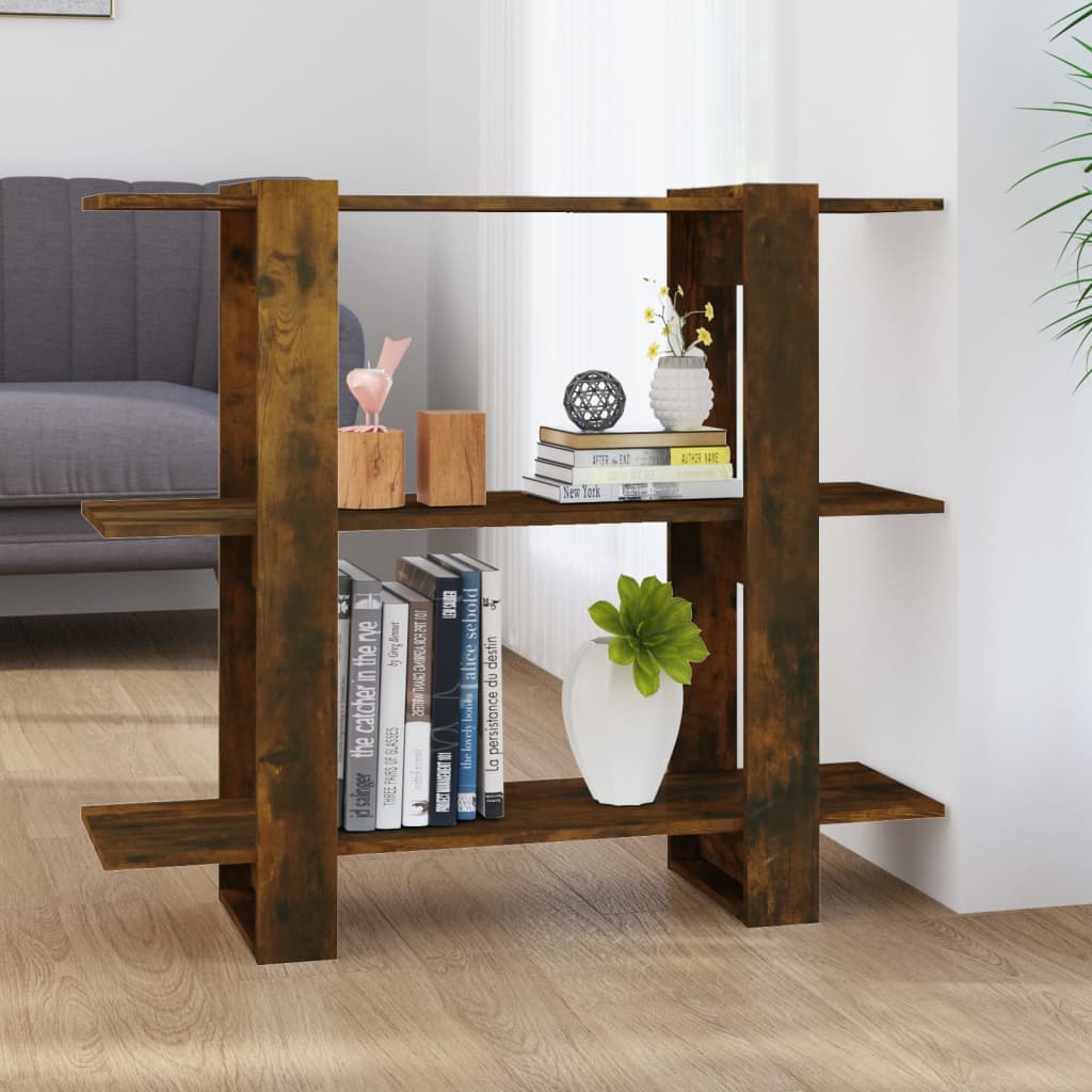 vidaXL Knižnica/deliaca stena tmavý dub 100x30x87 cm
