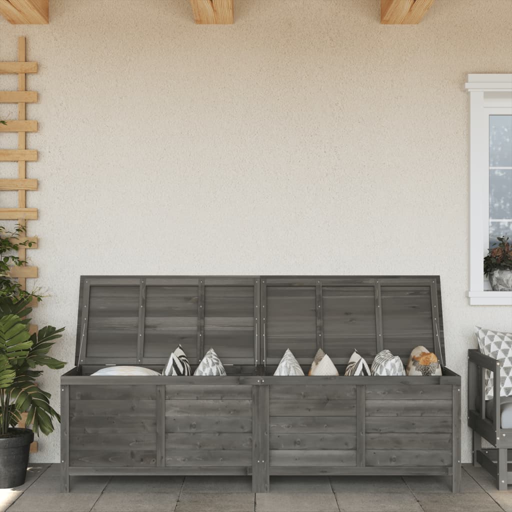 vidaXL Záhradný úložný box antracitový 198,5x50x56,5 cm jedľový masív