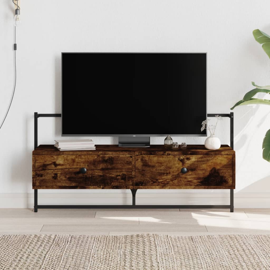 vidaXL TV skrinka nástenná dymový dub 100,5x30x51 cm kompozitné drevo