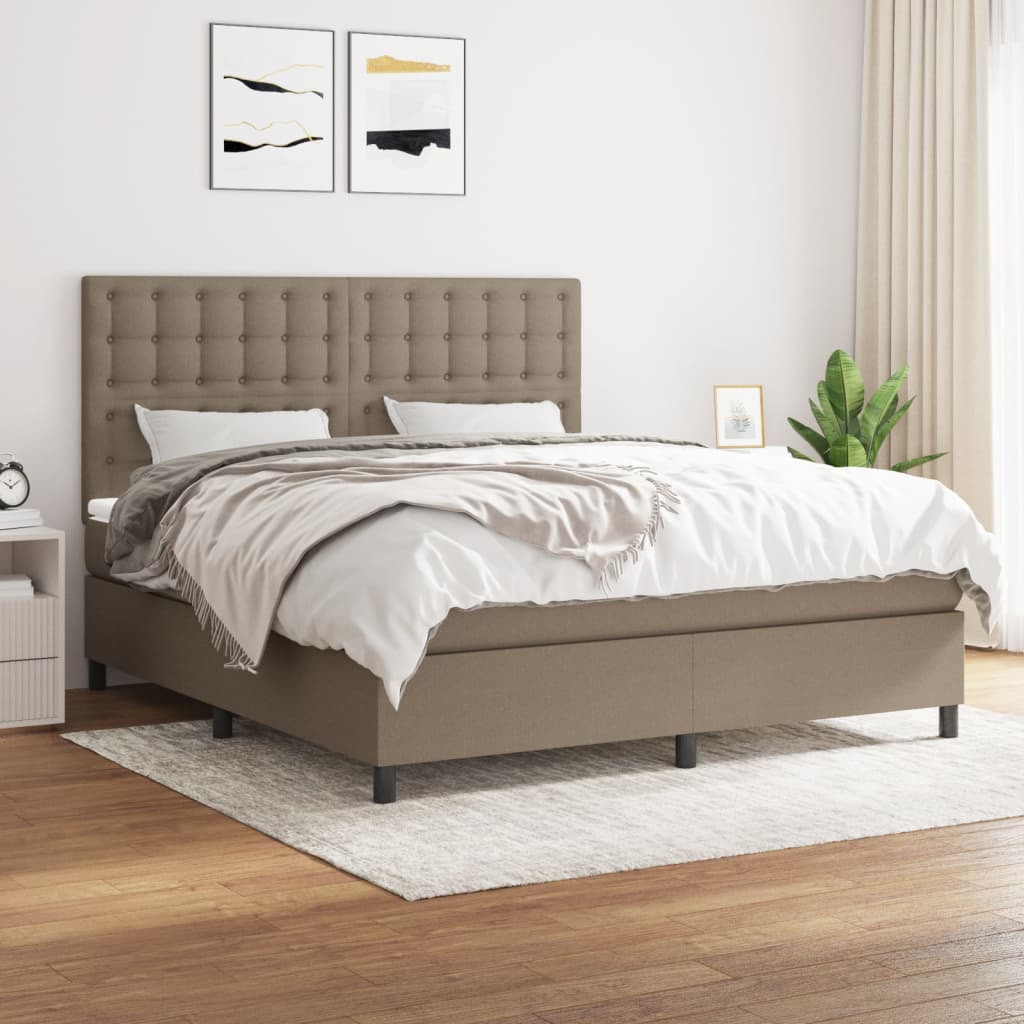 vidaXL Posteľný rám boxspring s matracom sivohned 160x200 cm látka