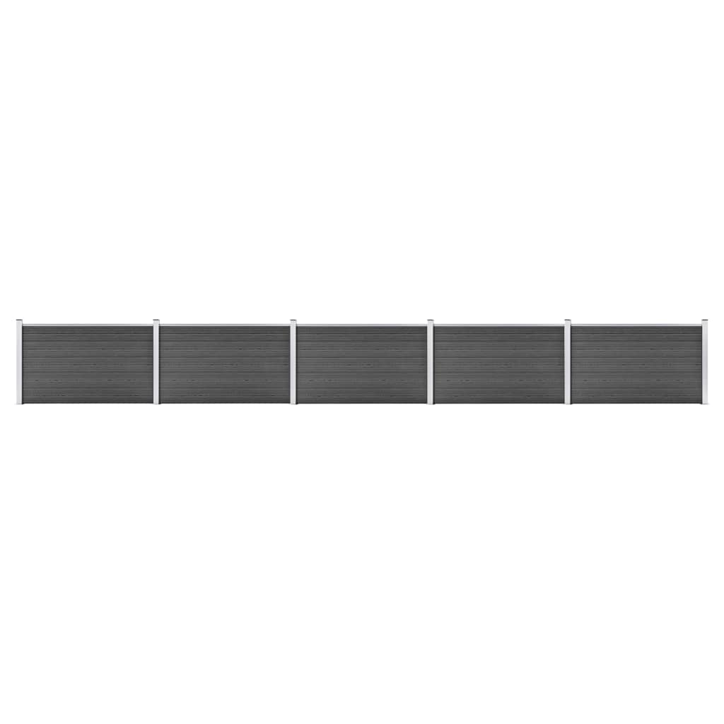 vidaXL Sada plotových panelov WPC 872x105 cm čierna