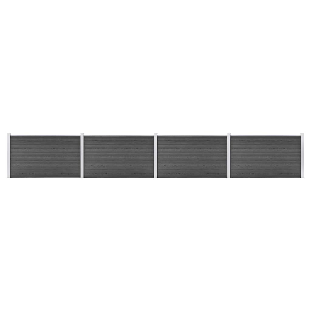 vidaXL Sada plotových panelov WPC 699x105 cm čierna