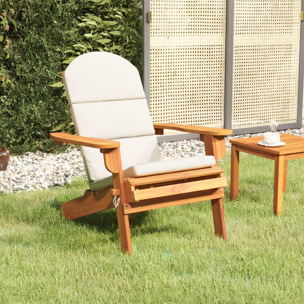 vidaXL Adirondack Záhradná stolička s vankúšmi masívne akáciové drevo