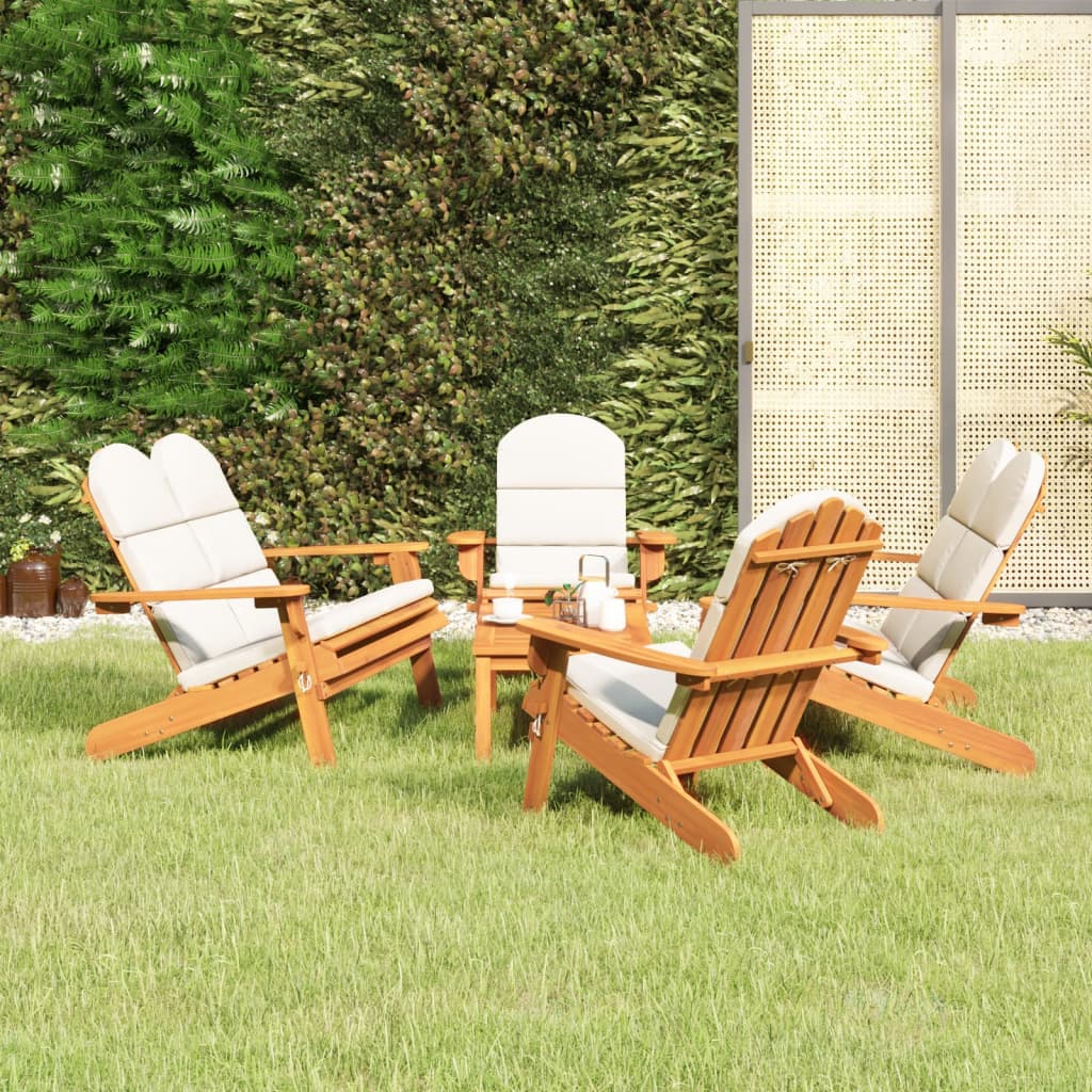 vidaXL 5-dielna záhradná sedacia súprava Adirondack akáciový masív