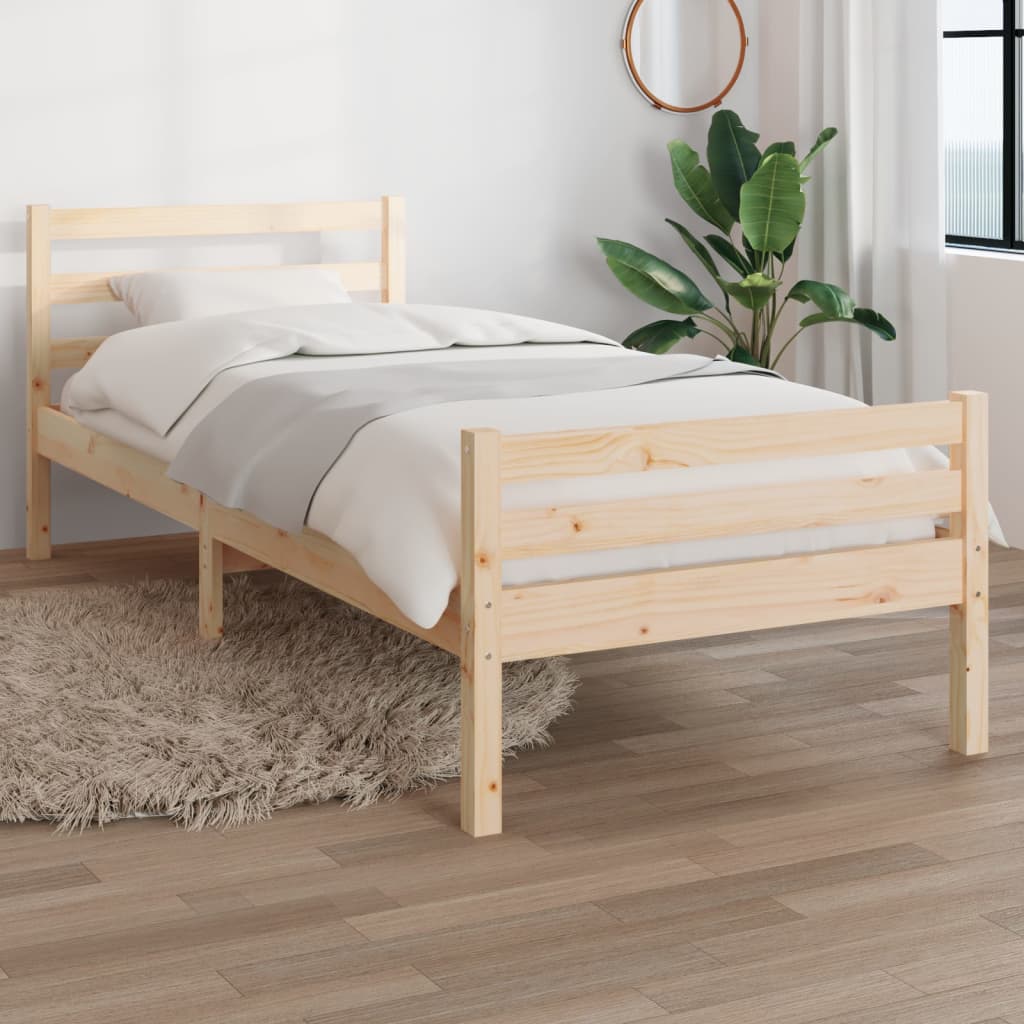 vidaXL Posteľný rám masívne drevo 90x200 cm