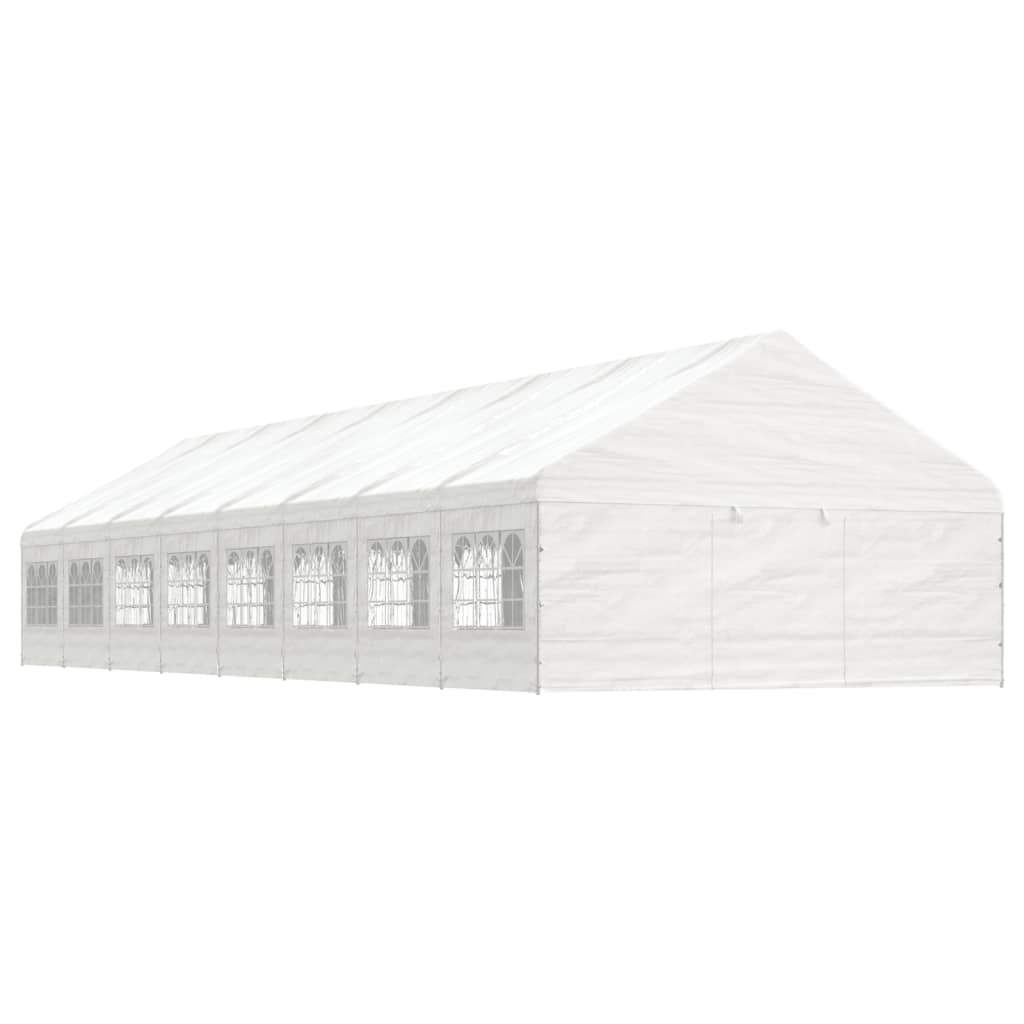 vidaXL Altánok so strechou, biely 17,84x5,88x3,75 m, polyetylén