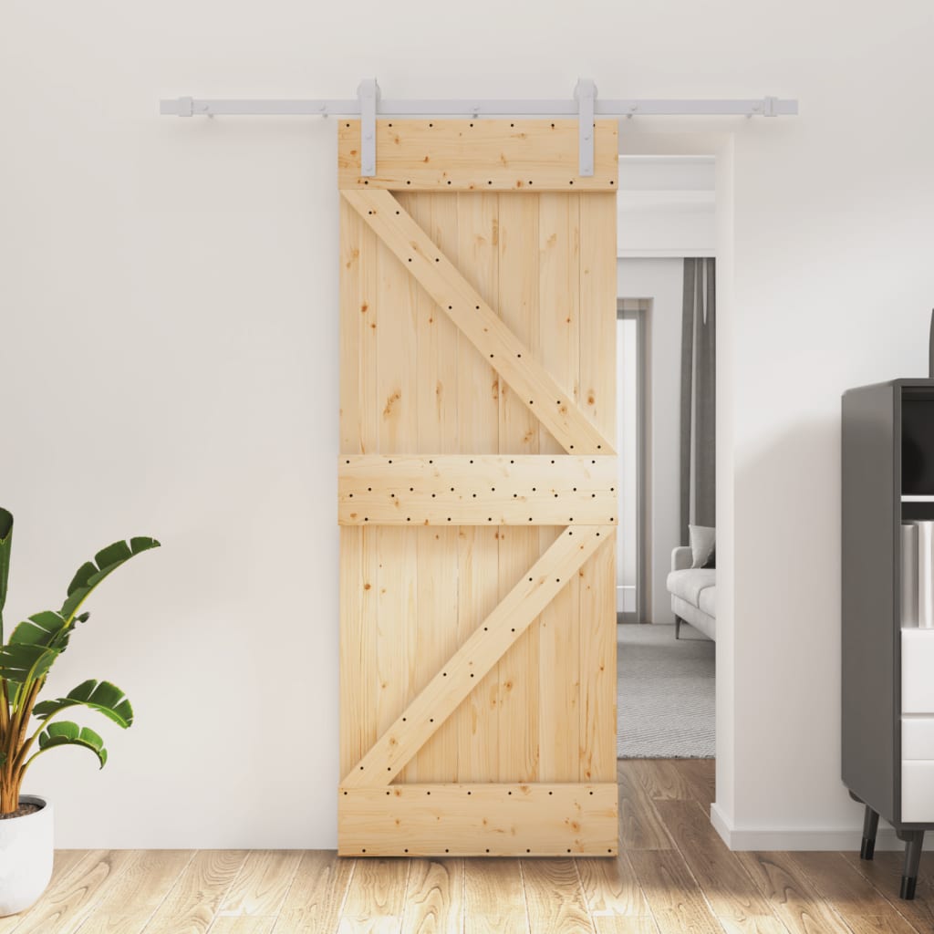 vidaXL Posuvné dvere so sadou kovania 80x210 cm borovicový masív