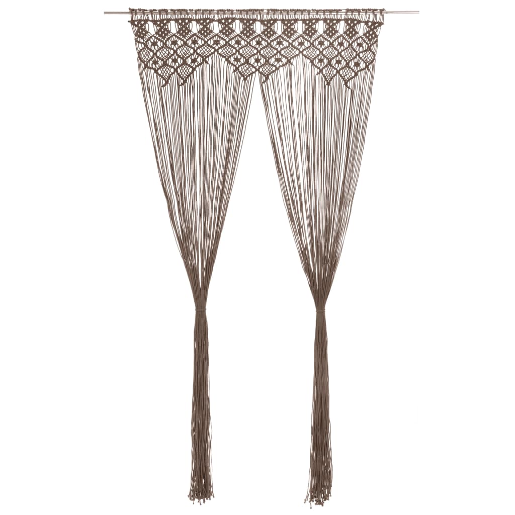 vidaXL Záclona macrame sivo-hnedá 140x240 cm bavlna