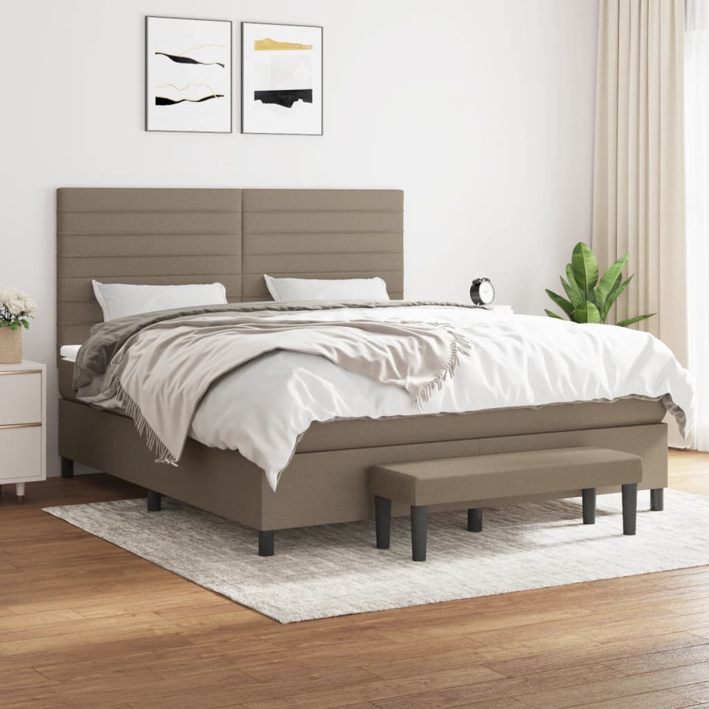 vidaXL Posteľný rám boxspring s matracom sivohned 160x200 cm látka
