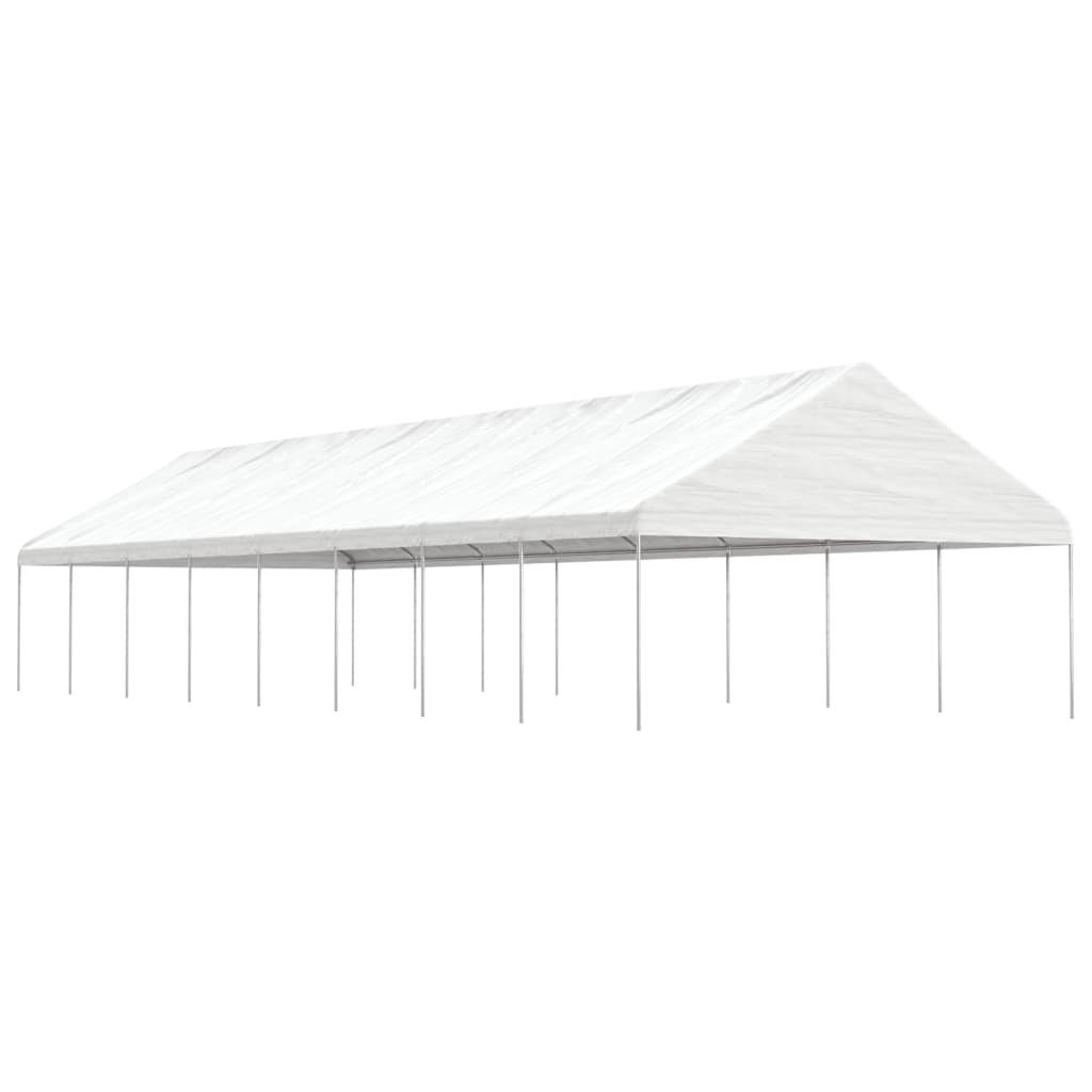 vidaXL Altánok so strechou, biely 17,84x5,88x3,75 m, polyetylén