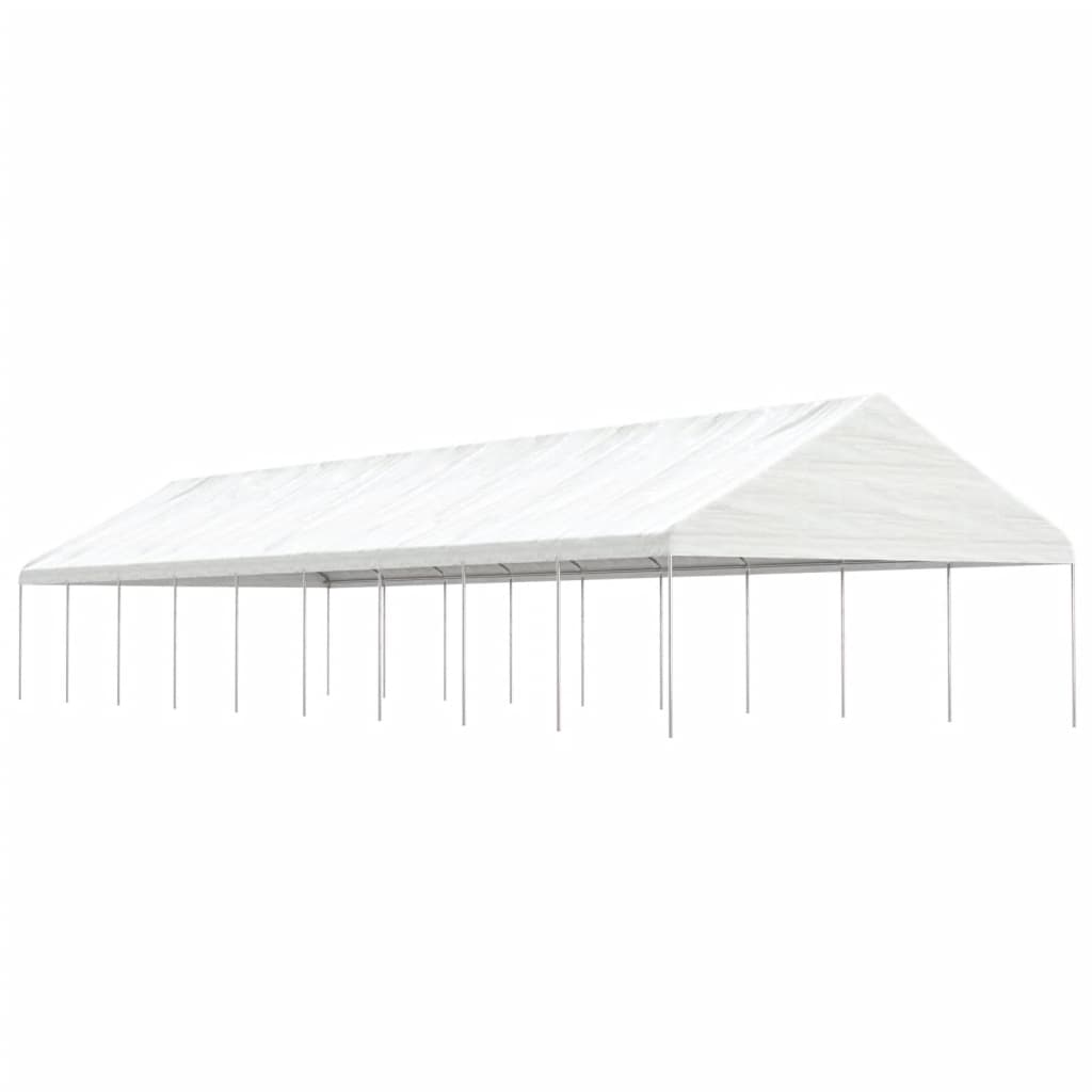 vidaXL Altánok so strechou, biely 20,07x5,88x3,75 m, polyetylén