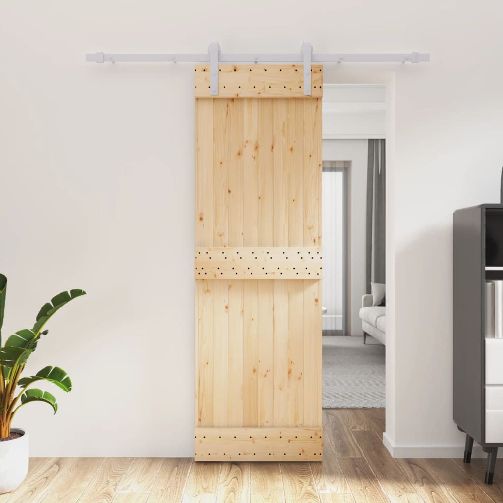 vidaXL Posuvné dvere so sadou kovania 70x210 cm borovicový masív