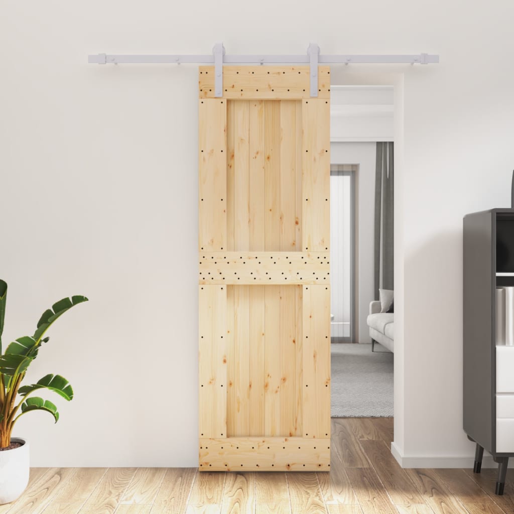 vidaXL Posuvné dvere so sadou kovania 70x210 cm borovicový masív