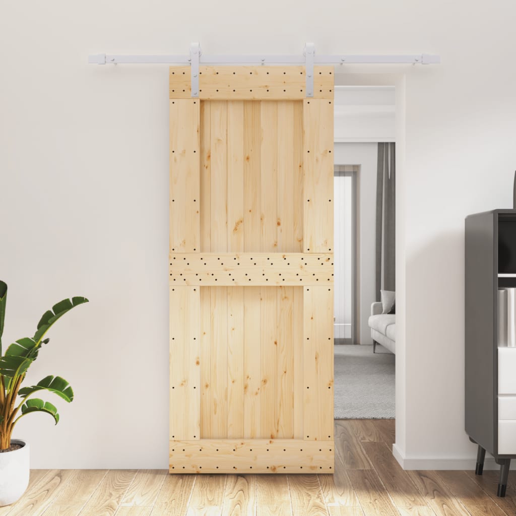vidaXL Posuvné dvere so sadou kovania 85x210 cm borovicový masív