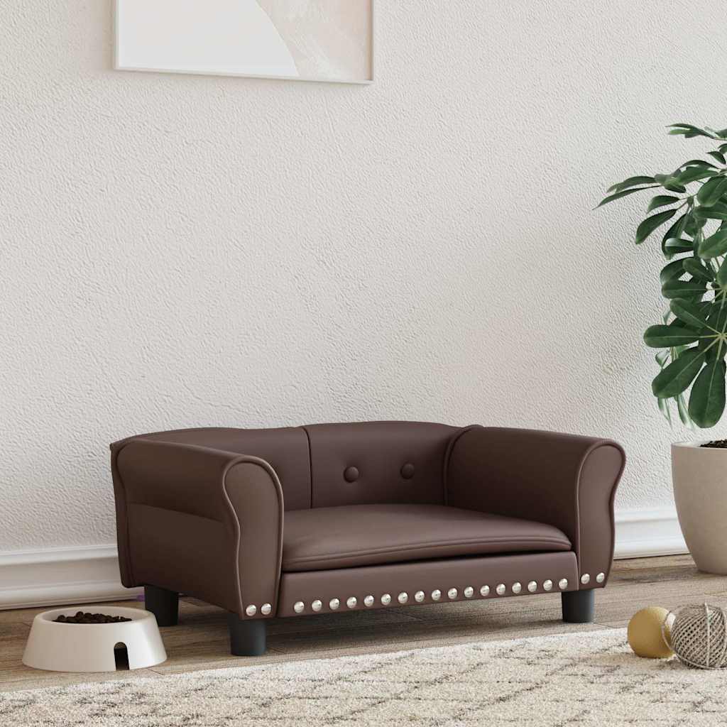 vidaXL Pelech pre psa hnedý 70x45x30 cm umelá koža