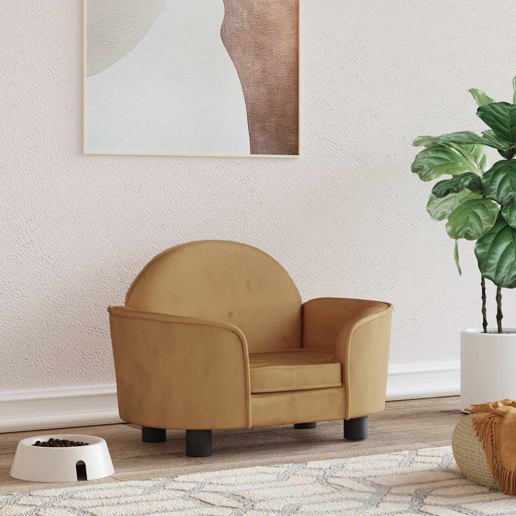 vidaXL Pelech pre psa hnedý 66x40x45 cm zamat
