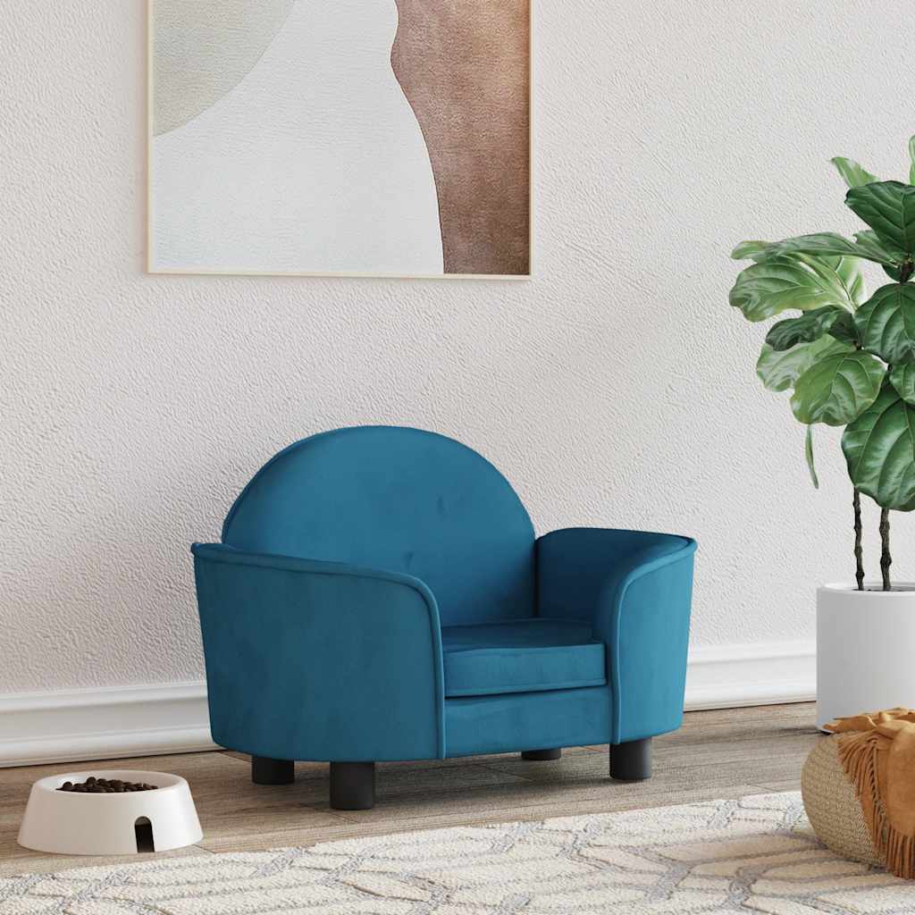 vidaXL Pelech pre psa modrý 66x40x45 cm zamat