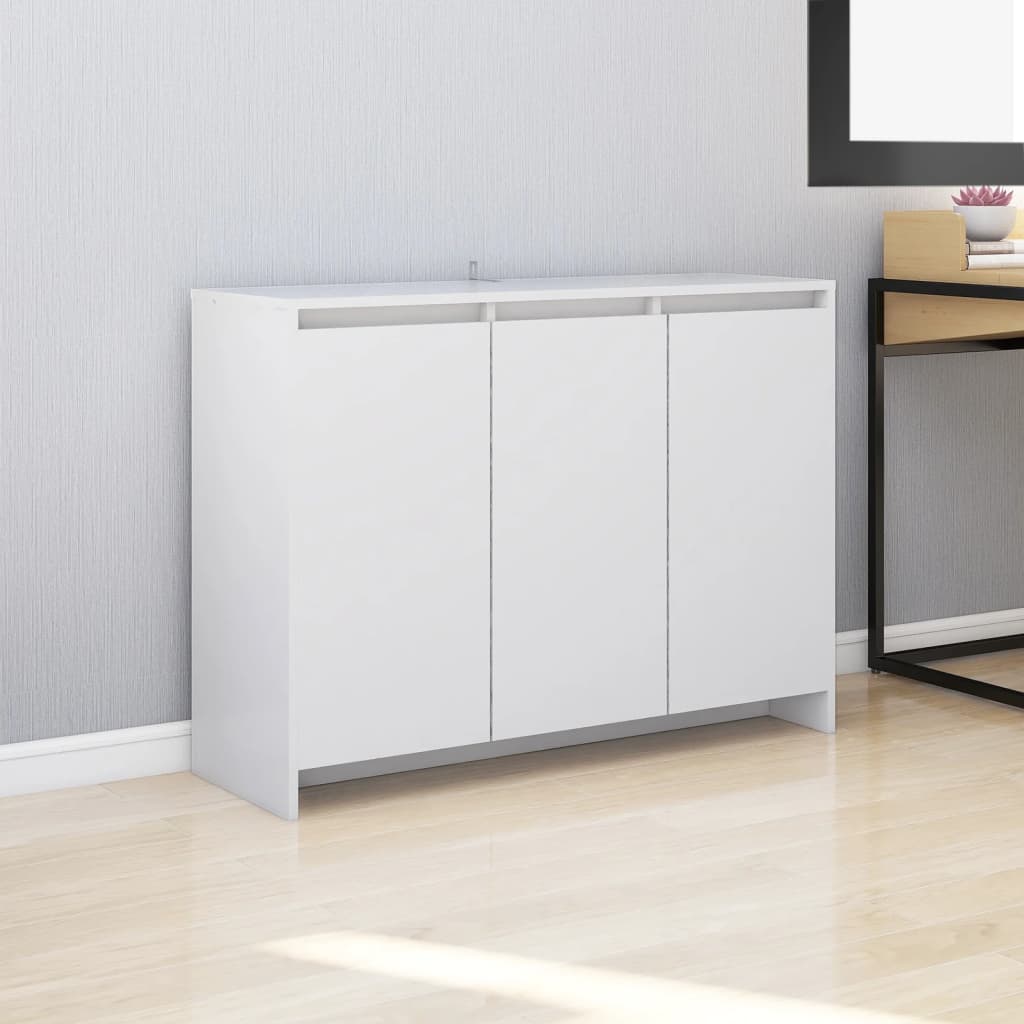 vidaXL Komoda, biela 102x33x75 cm, kompozitné drevo