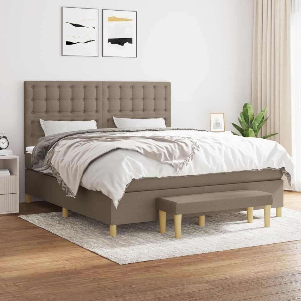 vidaXL Posteľný rám boxspring s matracom sivohned 160x200 cm látka