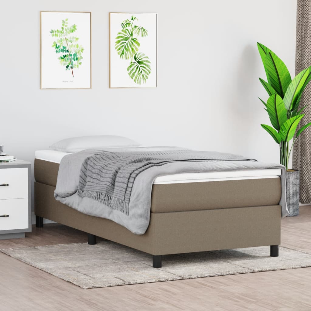 vidaXL Posteľný rám boxsping s matracom sivohnedý 80x200 cm látka