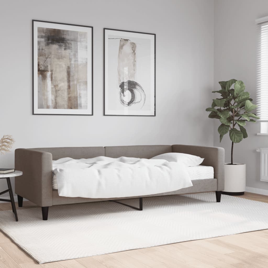 vidaXL Denná posteľ s matracom sivohnedá 90x200 cm látka