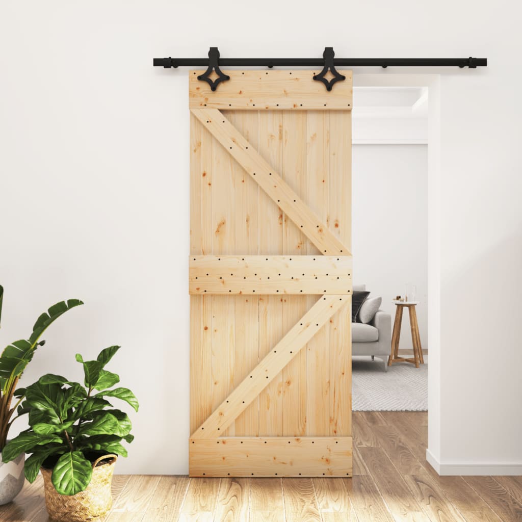 vidaXL Posuvné dvere so sadou kovania 85x210 cm borovicový masív