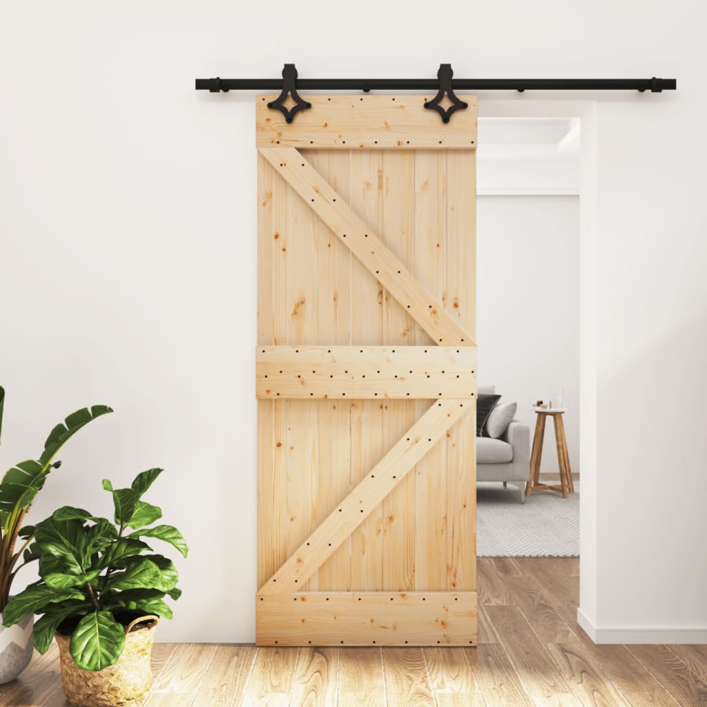 vidaXL Posuvné dvere so sadou kovania 85x210 cm borovicový masív