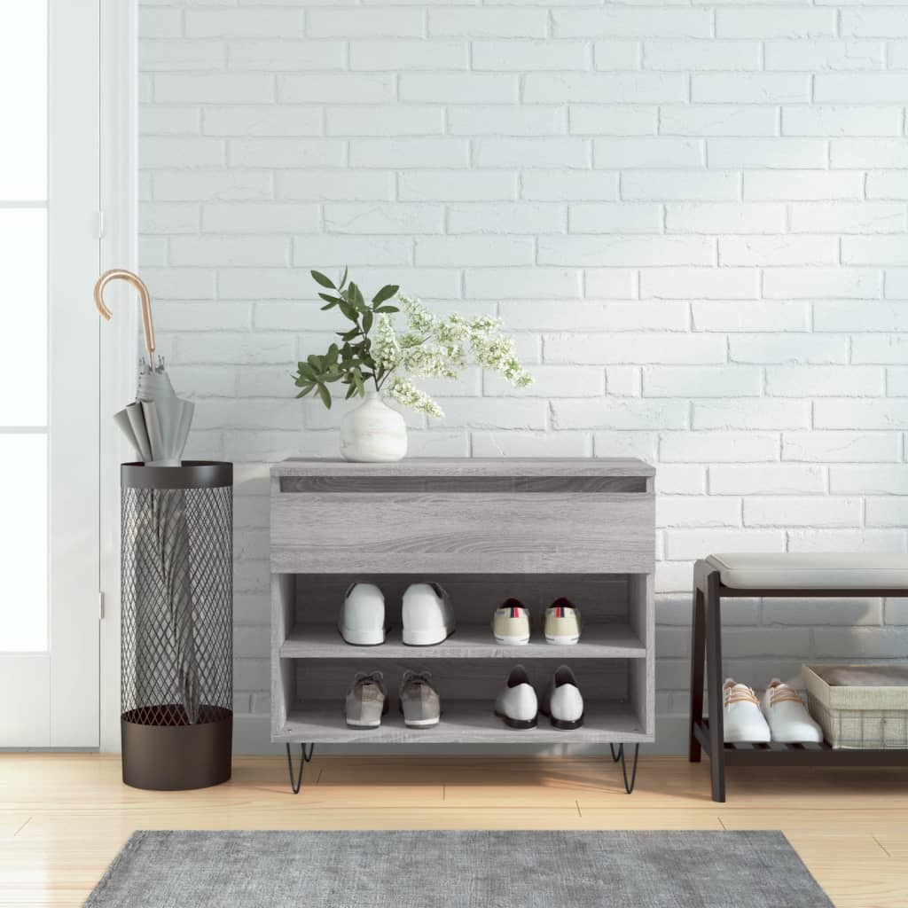 vidaXL Botník sivý dub sonoma 70x36x60 cm spracované drevo