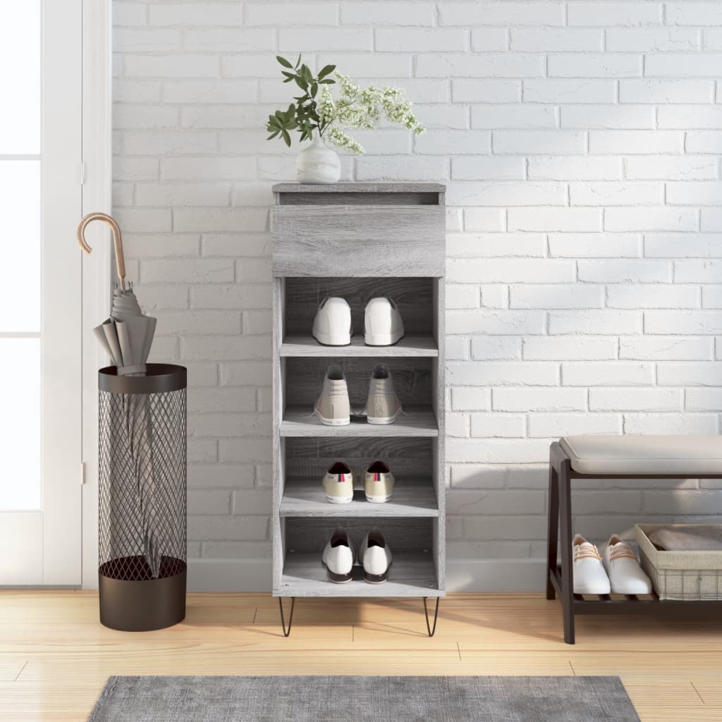 vidaXL Botník sivý dub sonoma 40x36x105 cm spracované drevo