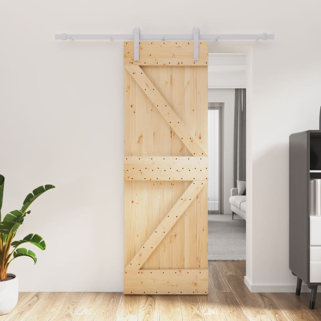 vidaXL Posuvné dvere so sadou kovania 70x210 cm borovicový masív