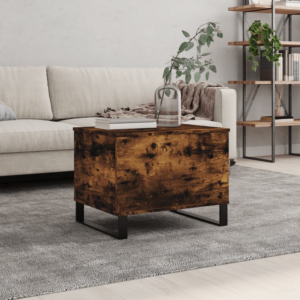 vidaXL Konferenčný stolík dymový dub 60x44,5x45 cm spracované drevo