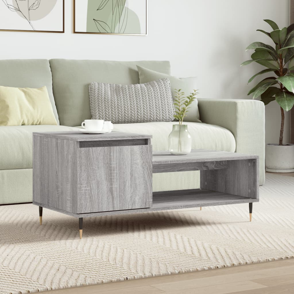 vidaXL Konferenčný stolík sivý dub sonoma 100x50x45cm spracované drevo
