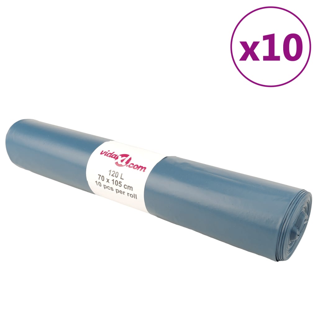 vidaXL Vrecia na odpadky 100 ks modré 120 l