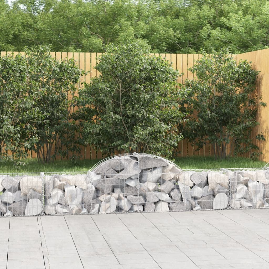 vidaXL Oblúkový gabionový kôš 6 ks 200x30x40/60 cm pozinkované železo