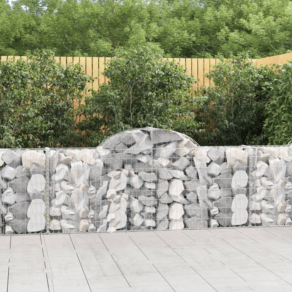 vidaXL Oblúkové gabionové koše 14ks 200x30x80/100cm pozinkované železo