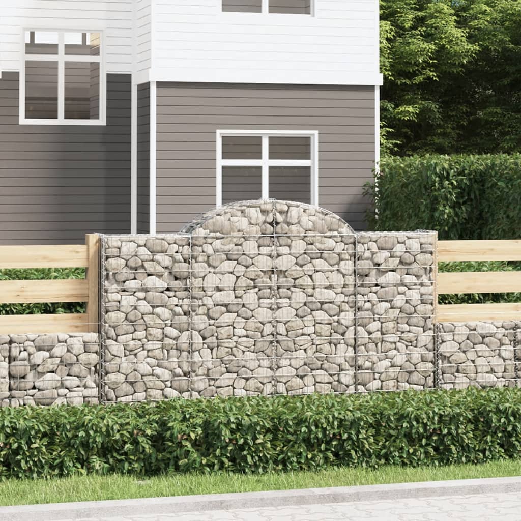 vidaXL Oblúkové gabionové koše 4 ks 200x30x120/140 cm pozink. železo