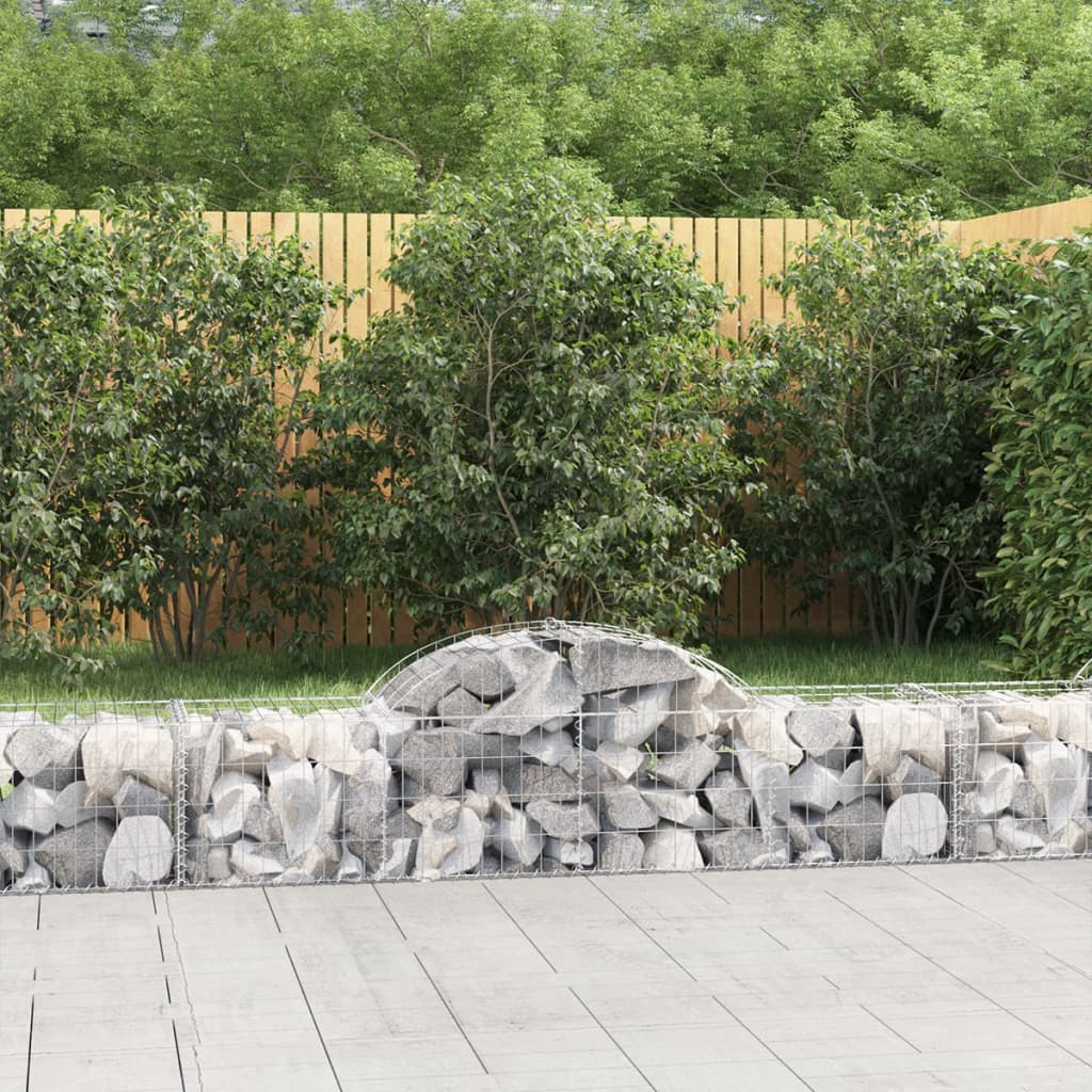 vidaXL Oblúkový gabionový kôš 10 ks 200x50x40/60 cm pozinkované železo
