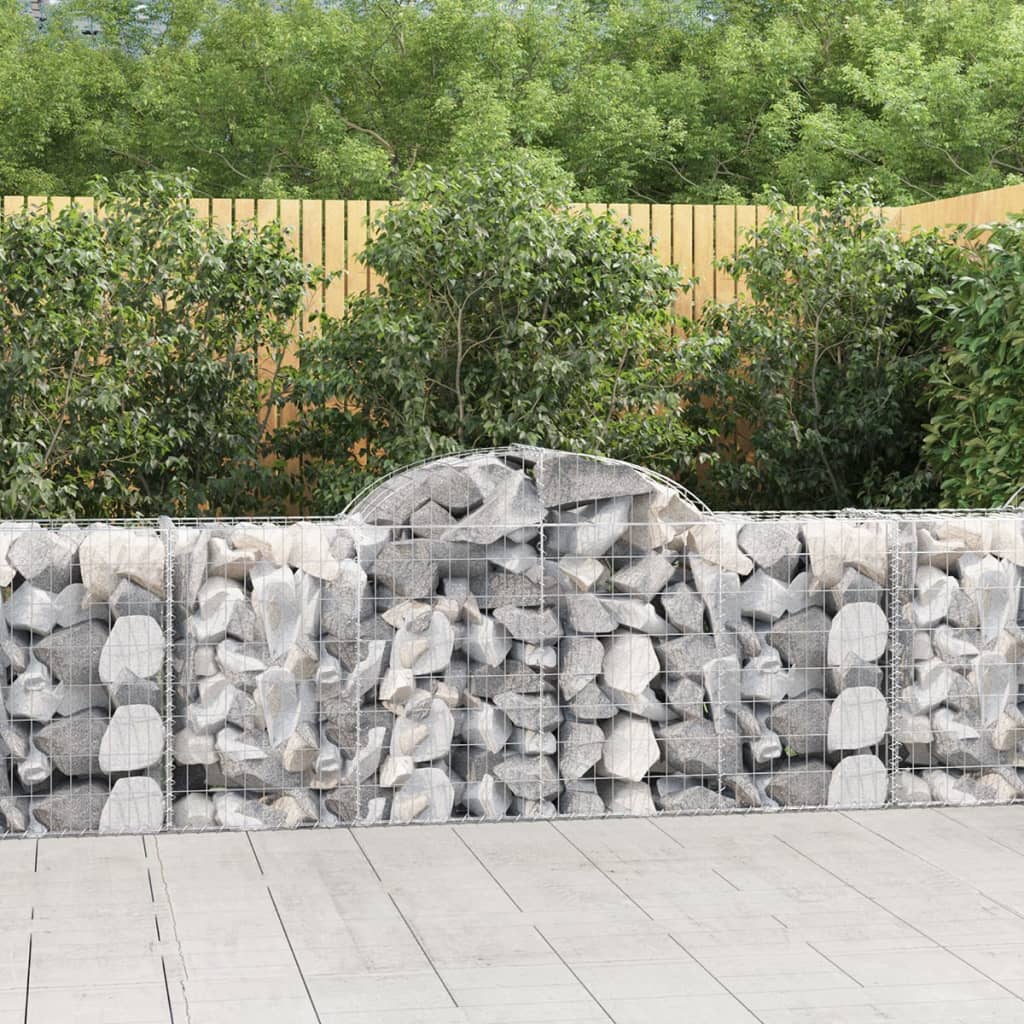 vidaXL Oblúkové gabionové koše 6 ks 200x50x80/100cm pozinkované železo