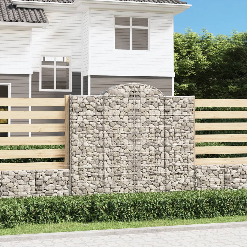 vidaXL Oblúkové gabiónové koše 6ks 200x50x180/200cm pozinkované železo