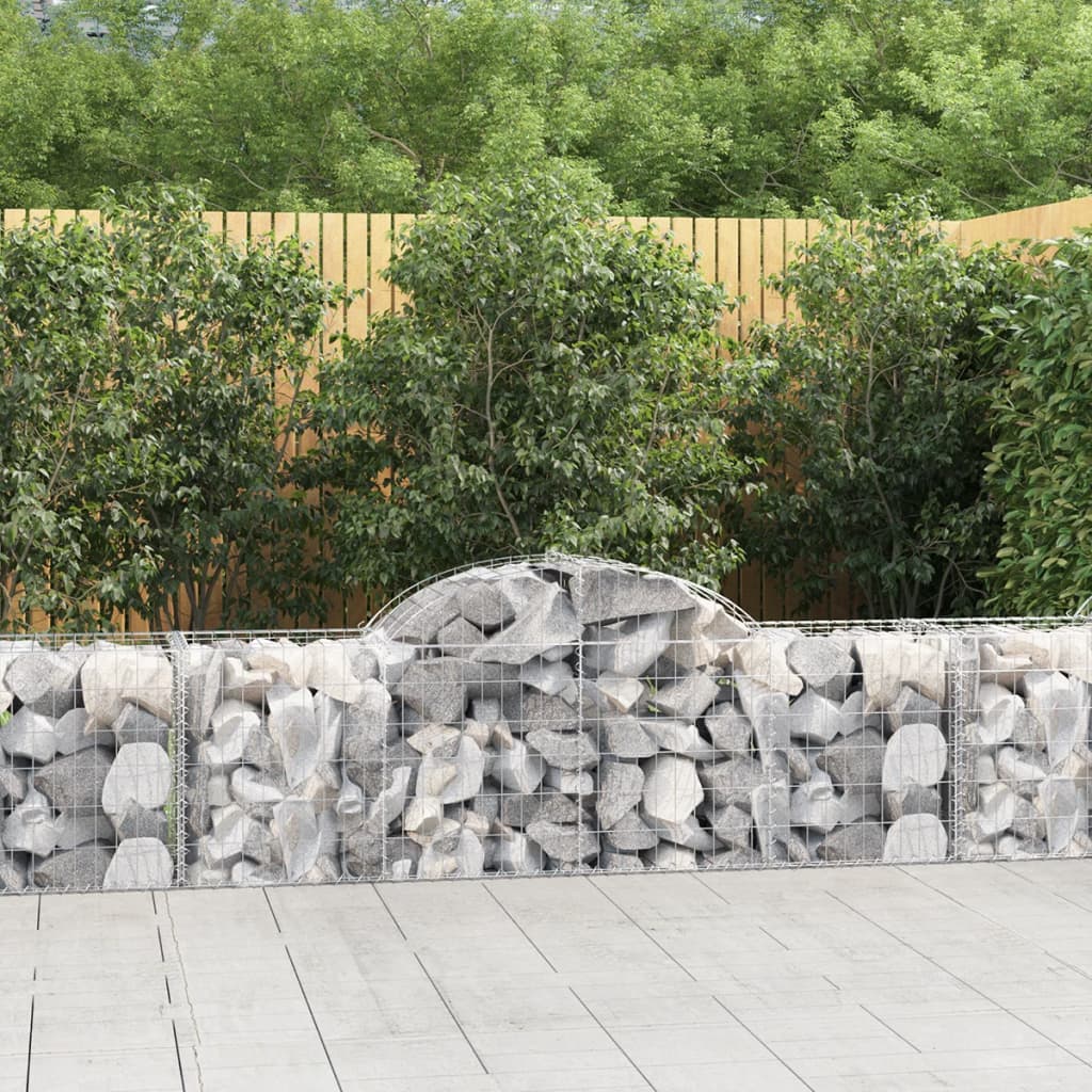 vidaXL Oblúkový gabionový kôš 14 ks 200x50x60/80 cm pozinkované železo