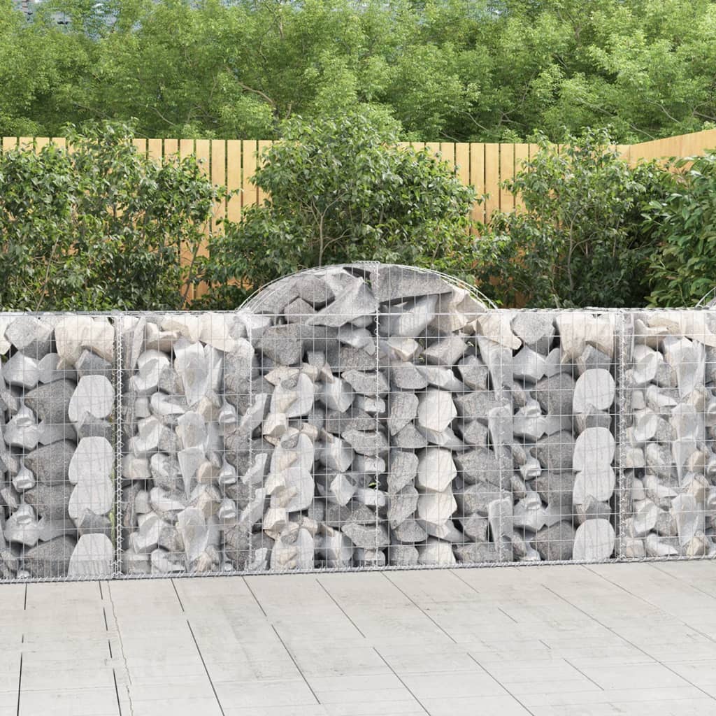 vidaXL Oblúkové gabiónové koše 2ks 200x50x100/120cm pozinkované železo