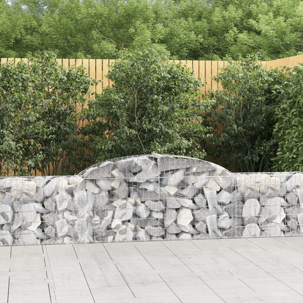 vidaXL Oblúkový gabionový kôš 8 ks 300x30x60/80 cm pozinkované železo