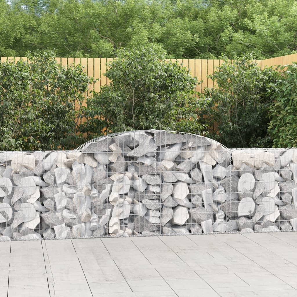 vidaXL Oblúkové gabionové koše 2 ks 300x30x80/100cm pozinkované železo