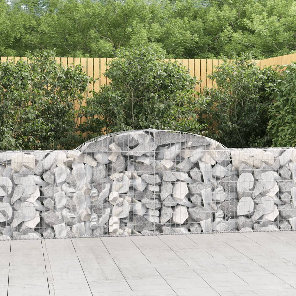 vidaXL Oblúkové gabionové koše 4 ks 300x30x80/100cm pozinkované železo
