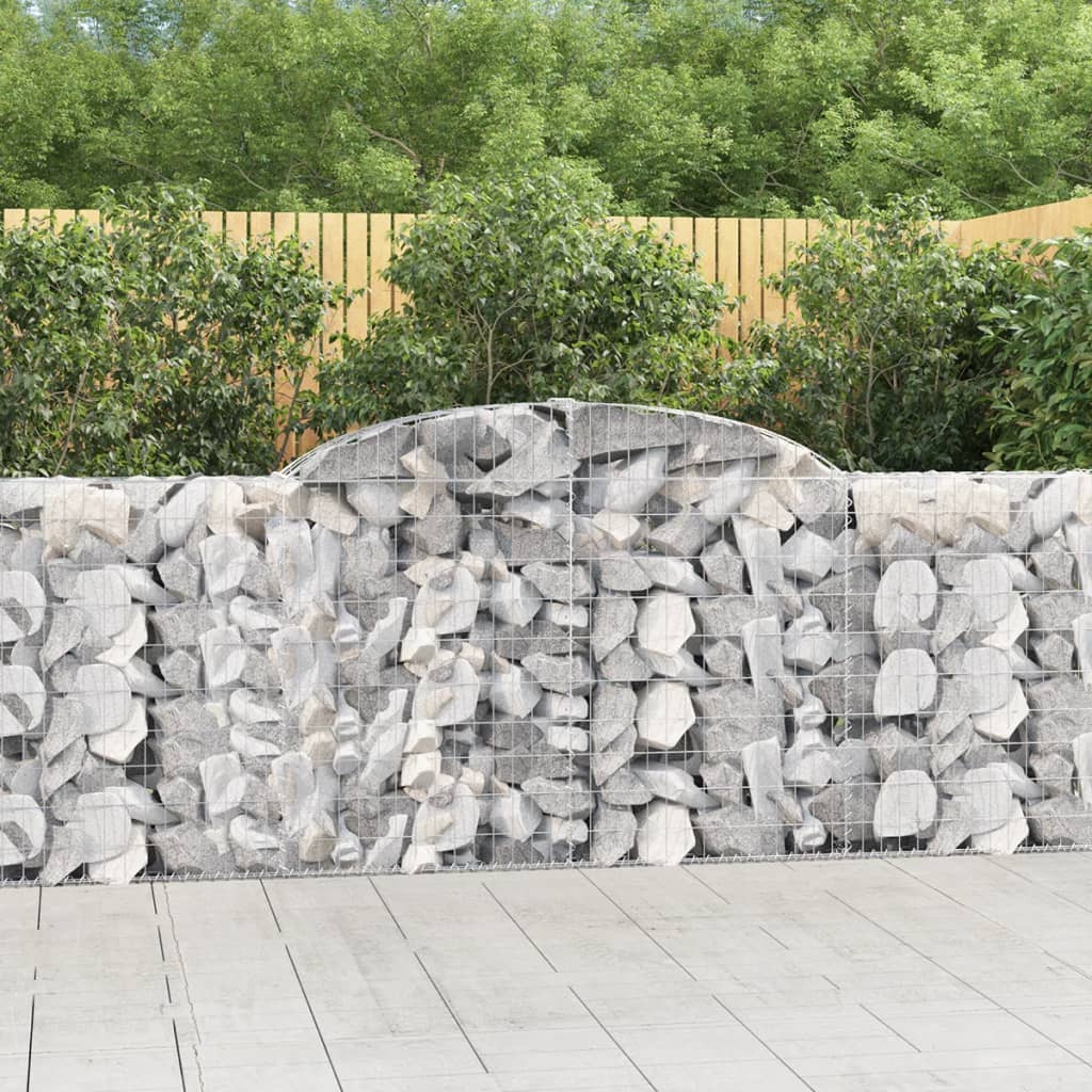 vidaXL Oblúkové gabiónové koše 8ks 300x30x100/120cm pozinkované železo